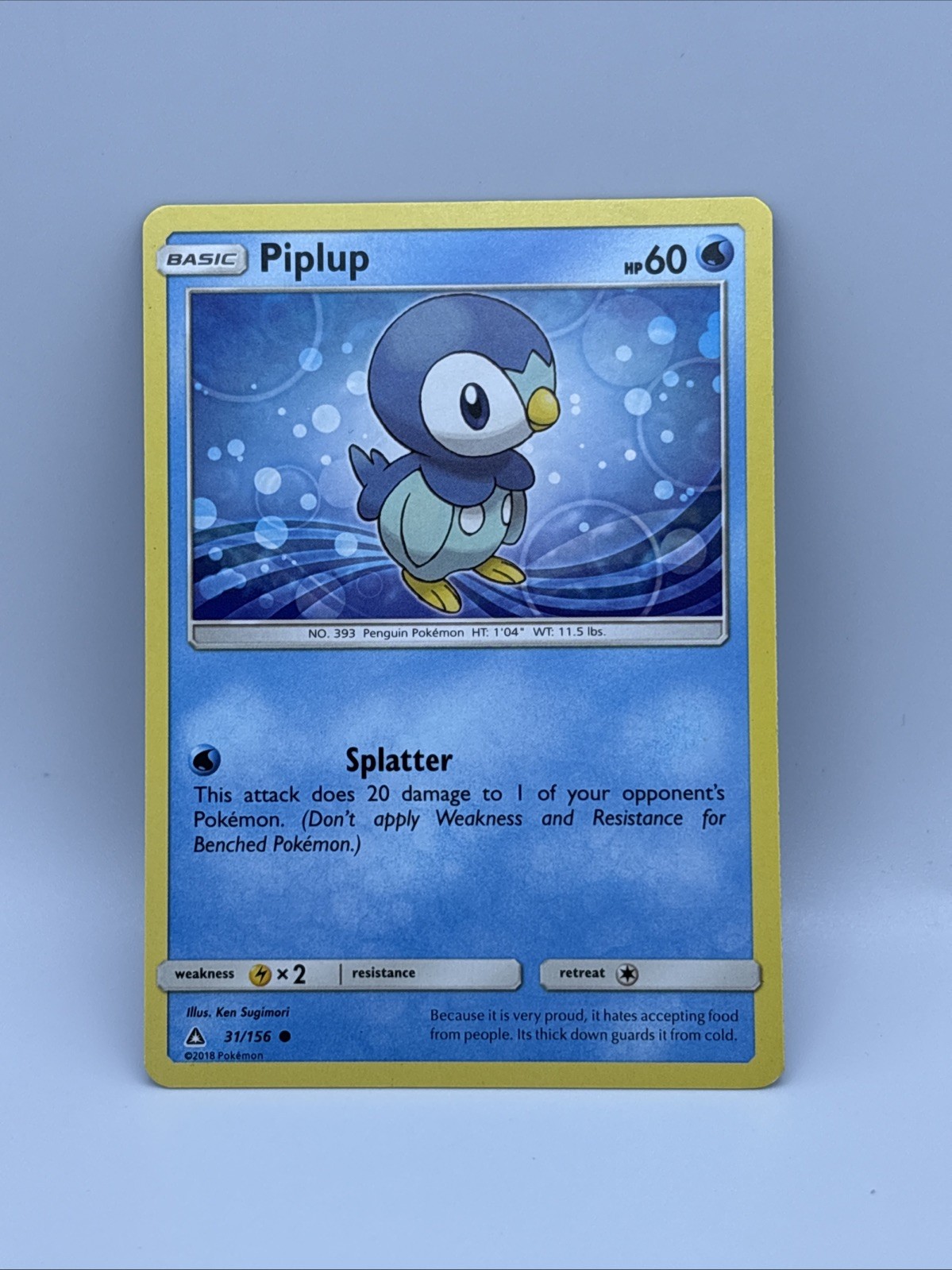 Piplup 31/156 Common Ultra Prism Pokemon