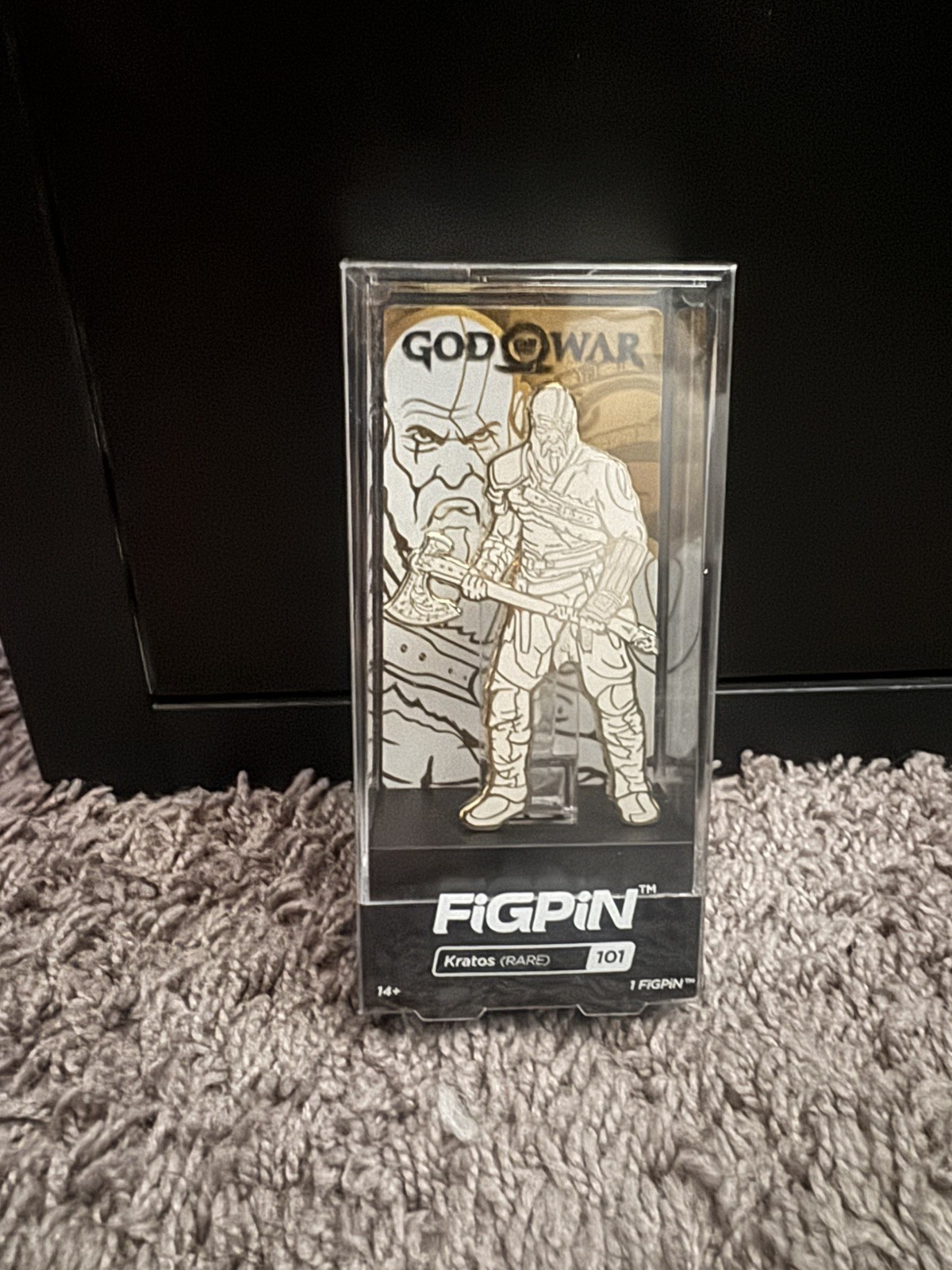 FIGPIN - God Of War Kratos 101 (RARE) NEW -Gold And White #101