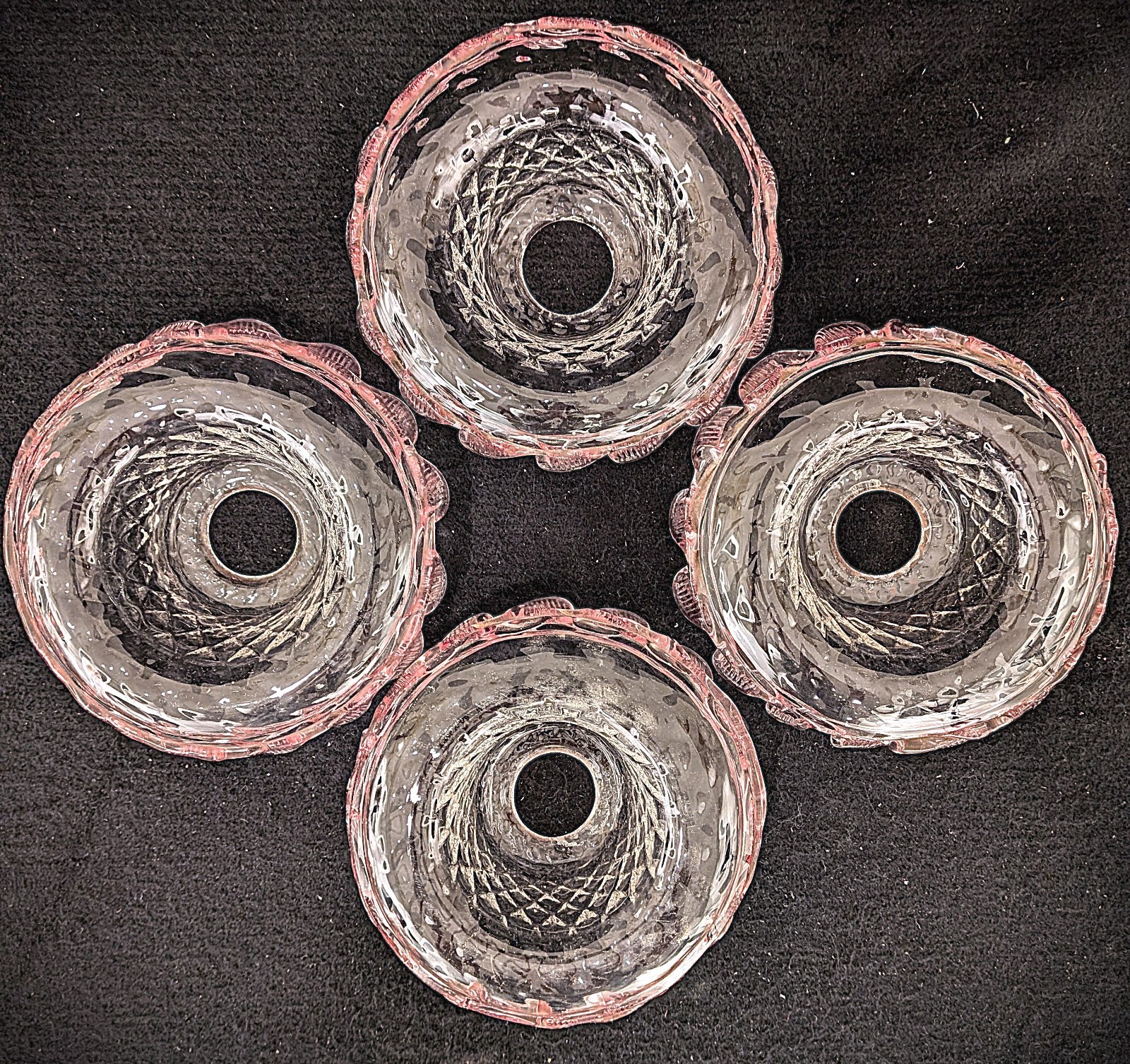 Vintage Venetian Murano Art Glass Chandelier Part Bobeches Set of 4