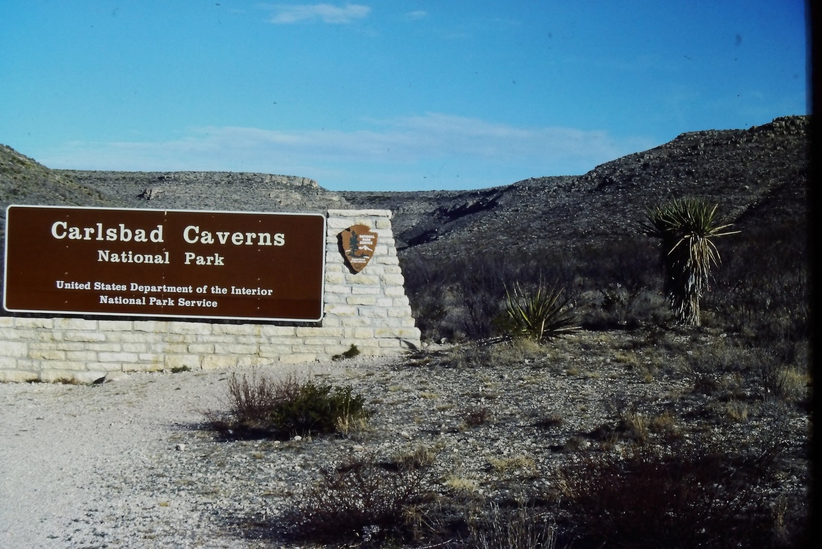 c1960\'s Kodachrome 35mm Slide Carlsbad Caverns National Park New Mexico Sign