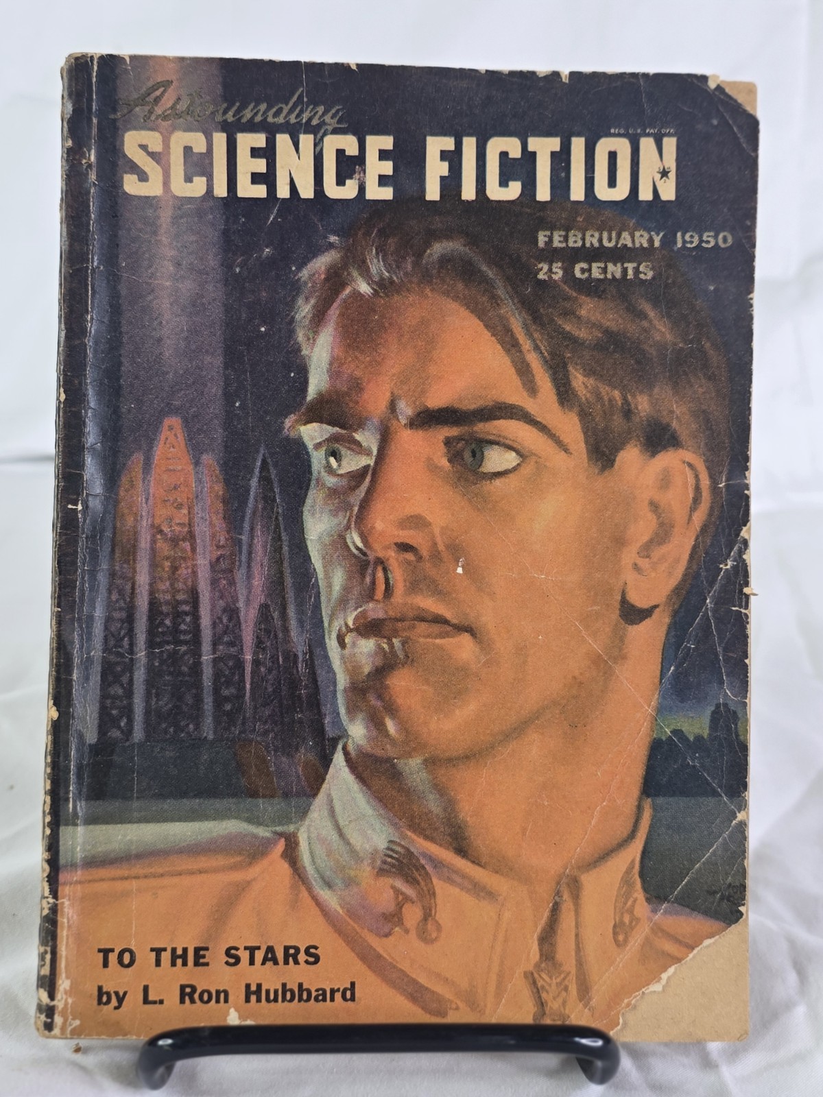 Astounding Science Fiction Feb 1950 Pulp L Ron Hubbard To The Stars Vintage