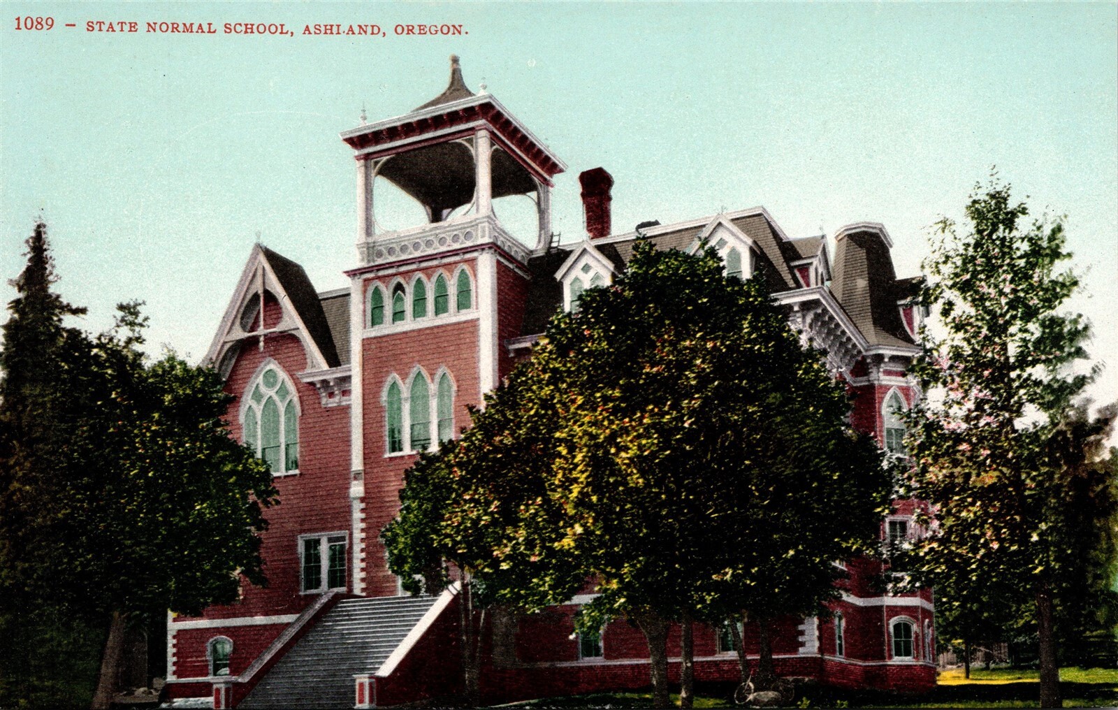 Ashland OR State Normal School Building Old Vtg Oregon Postcard View c1910s