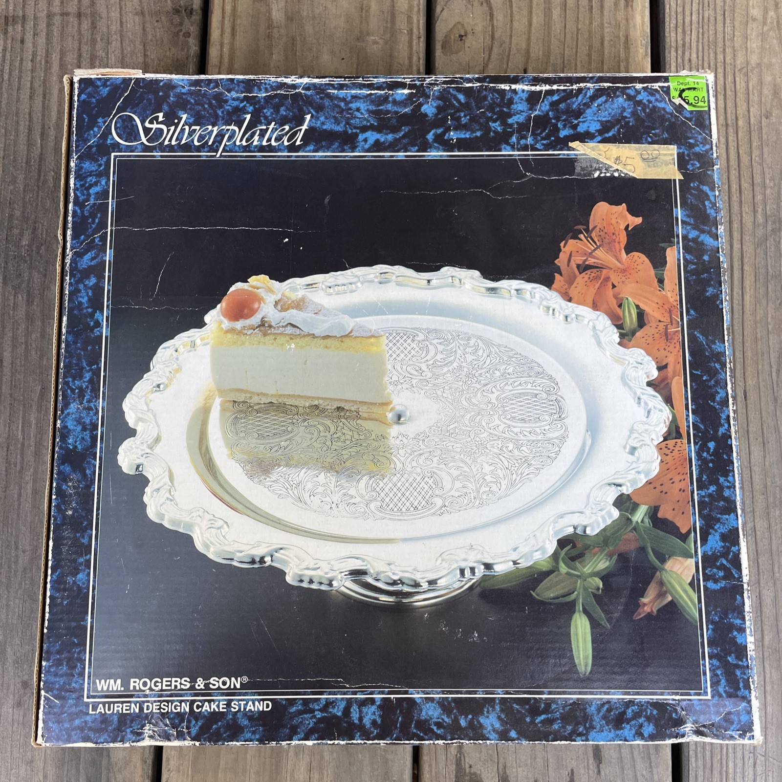 Vintage Silver Plated Pedestal Round Cake Stand WM Rogers Silverplated Lauren