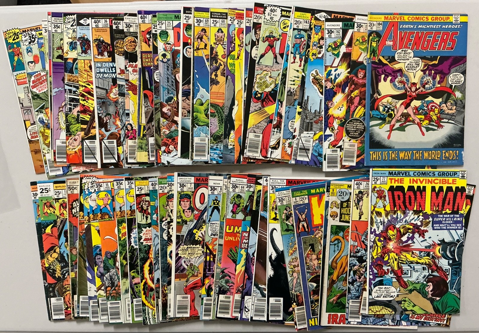 MARVEL COMICS lot of 62 Bronze 1970\'s Avengers Iron Man Fantastic Four (1323)