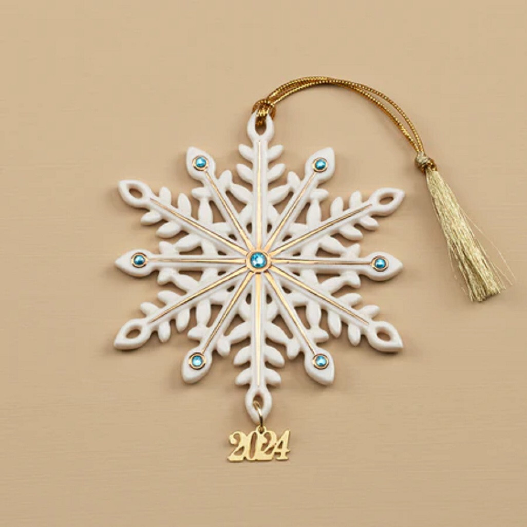 Lenox China 2024 GEMMED SNOWFLAKE Christmas Ornament - 895756 - N/O