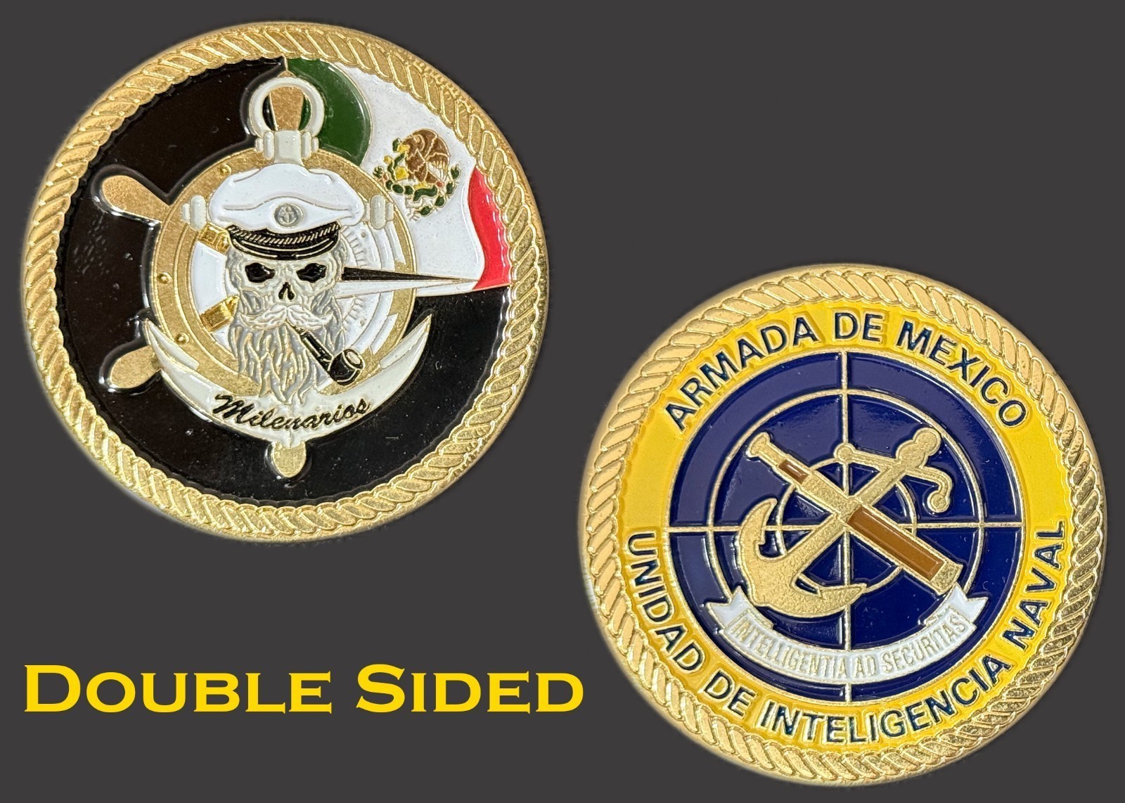 Mexican Navy (Armada de Mexico) Naval Intelligence Unit Challenge Coin 4#J