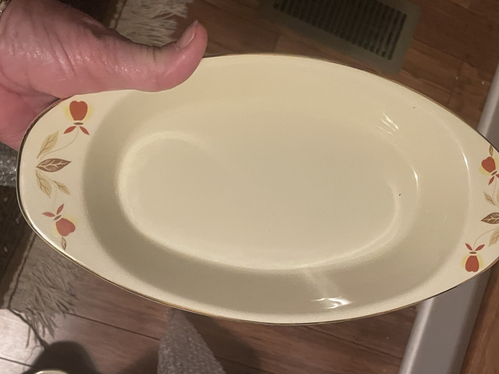 JEWEL TEA  AUTUMN LEAF RELISH TRAY LIMITED EDITION HALL CHINA 60th Anniversary