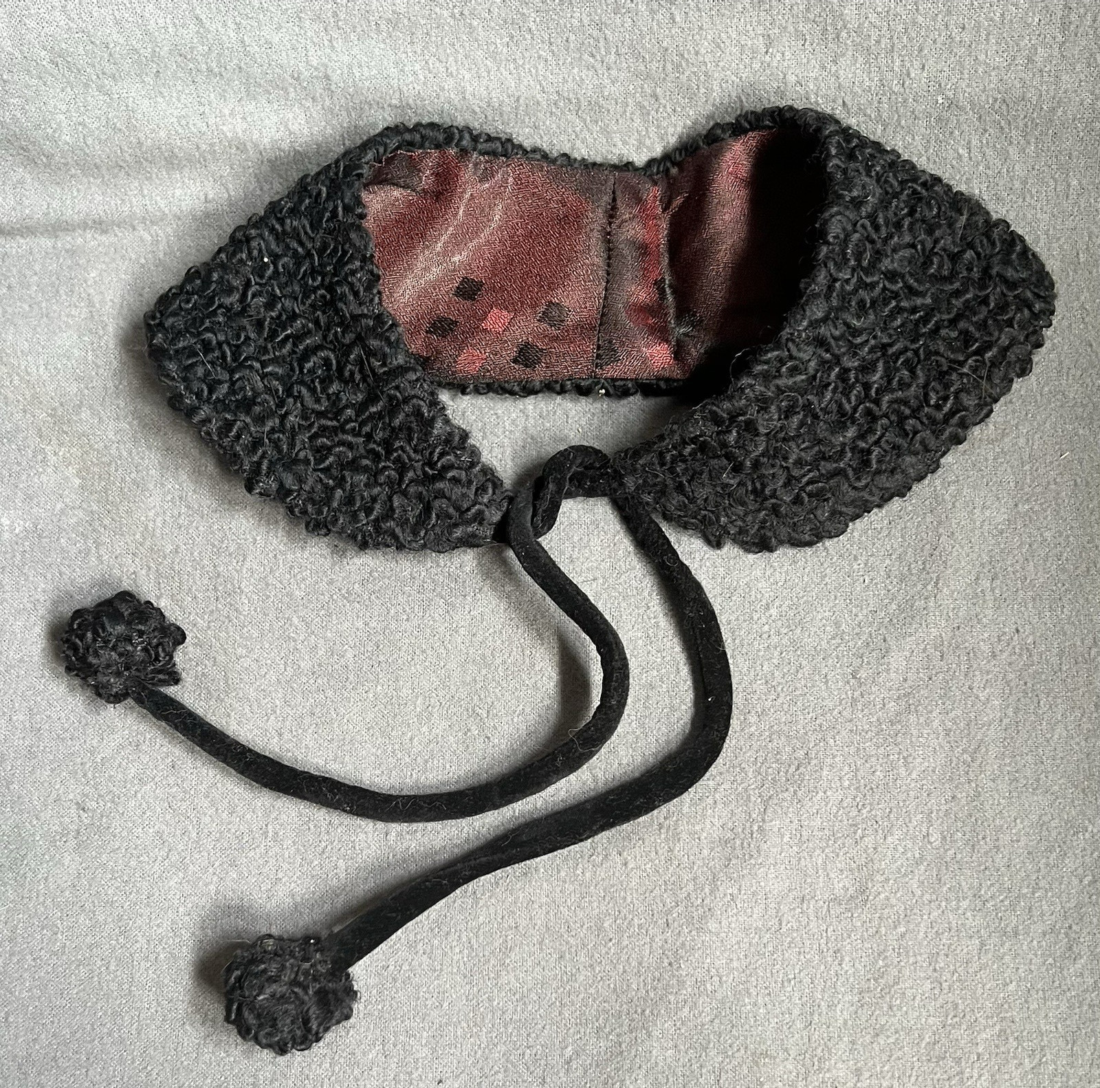 Vintage 1920a-1950s Removable COLLAR Faux Astrakhan Fur