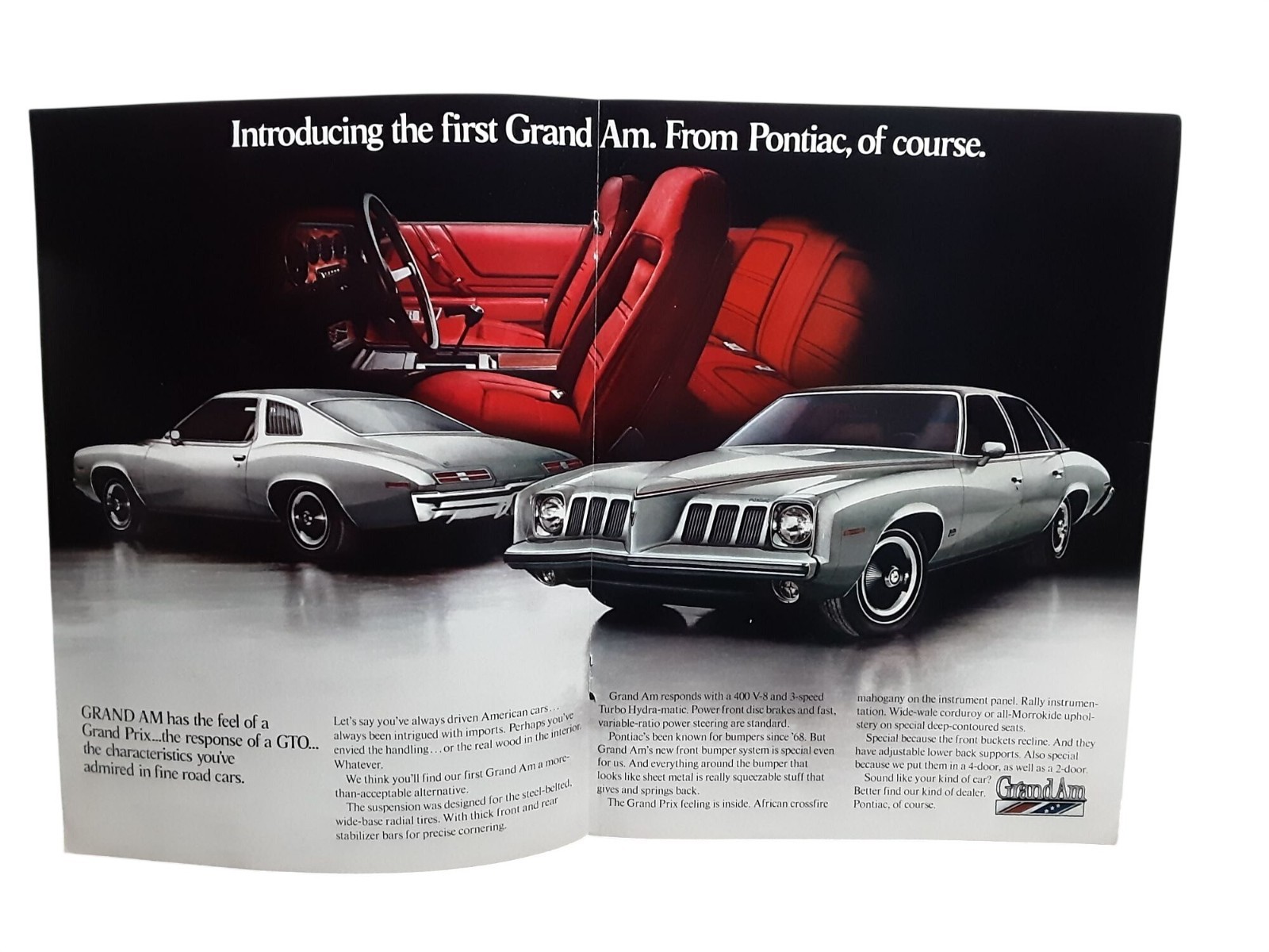 1972 Pontiac Grand Am Vintage Print Ad 4 Page Uncut 1973 Model GM 1972 Pontiac Grand Am Vintage Print Ad 4 Page Uncut 1973 Model GM