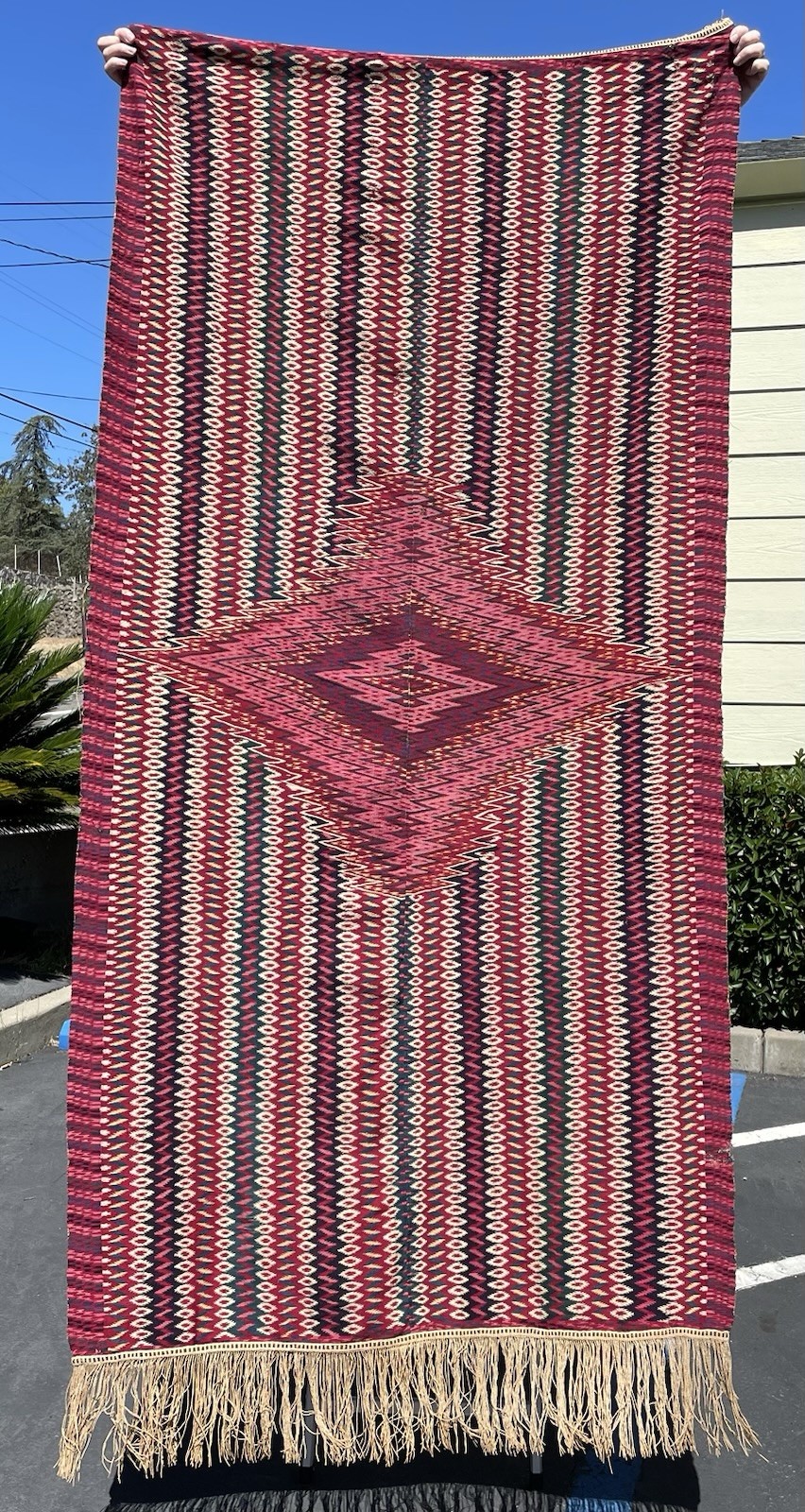 Late 18th Early 19th Century Saltillo Serape w/ Historically Added Fringe Late 18th Early 19th Century Saltillo Serape w/ Historically Added Fringe