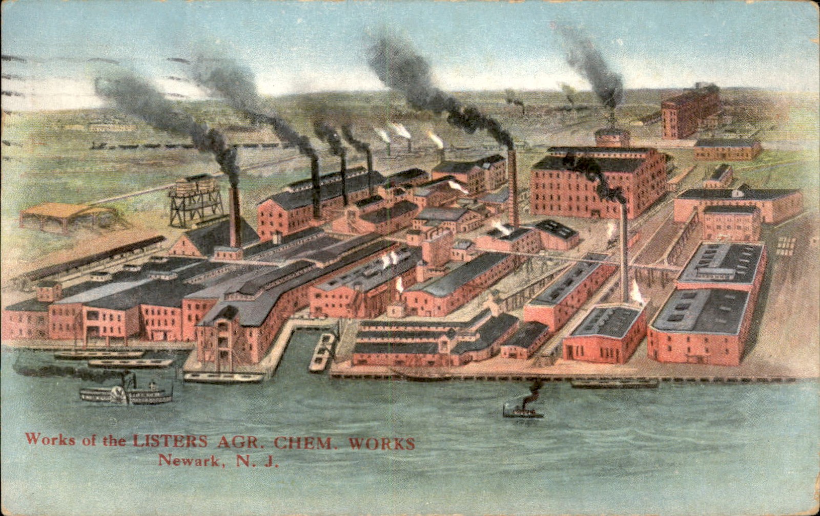 Newark NJ Chemical Works c1900s-10s Vintage Postcard bhn