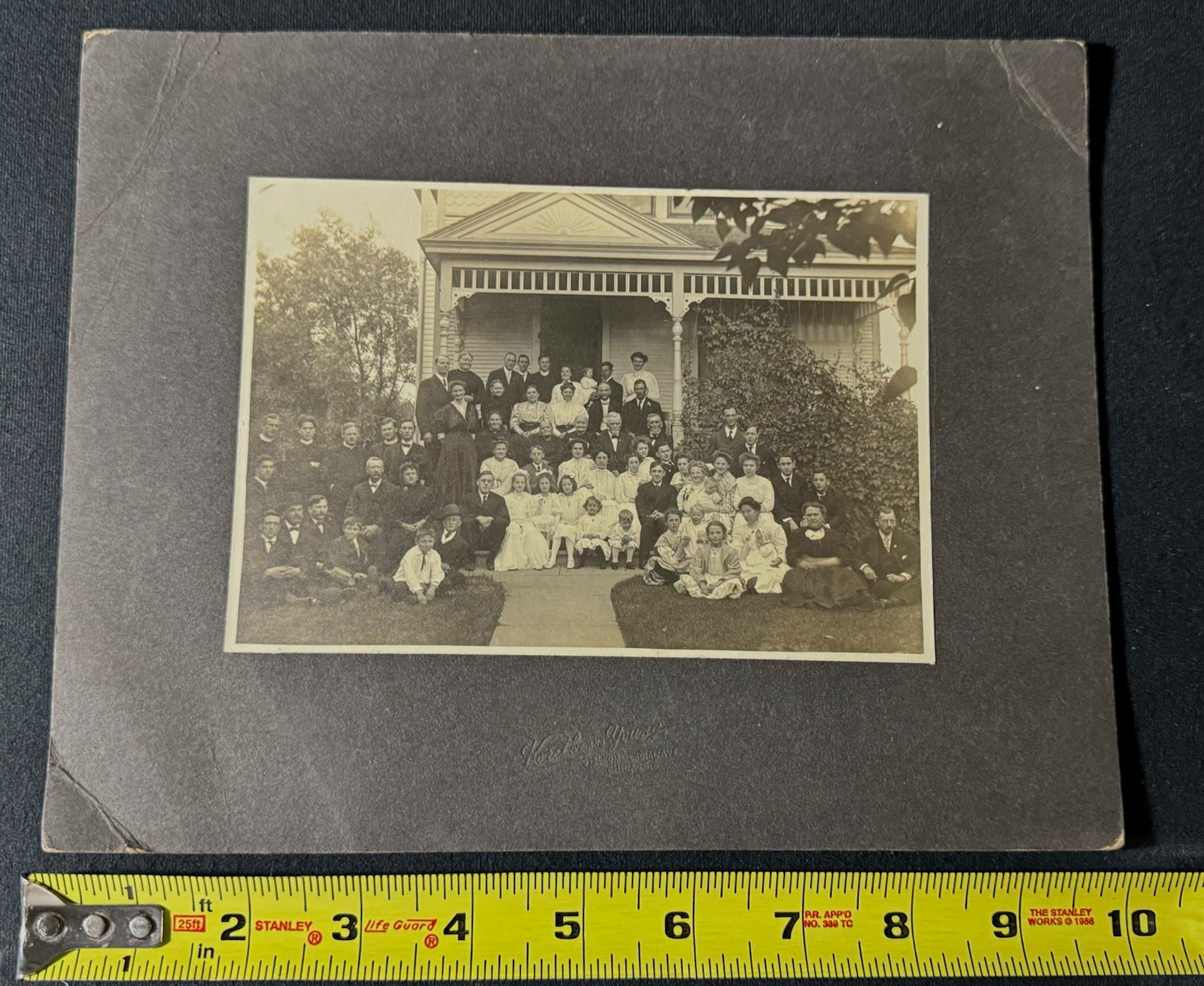 Vintage B&W Group Portrait Photograph, Mounted & Matted, Single Photo