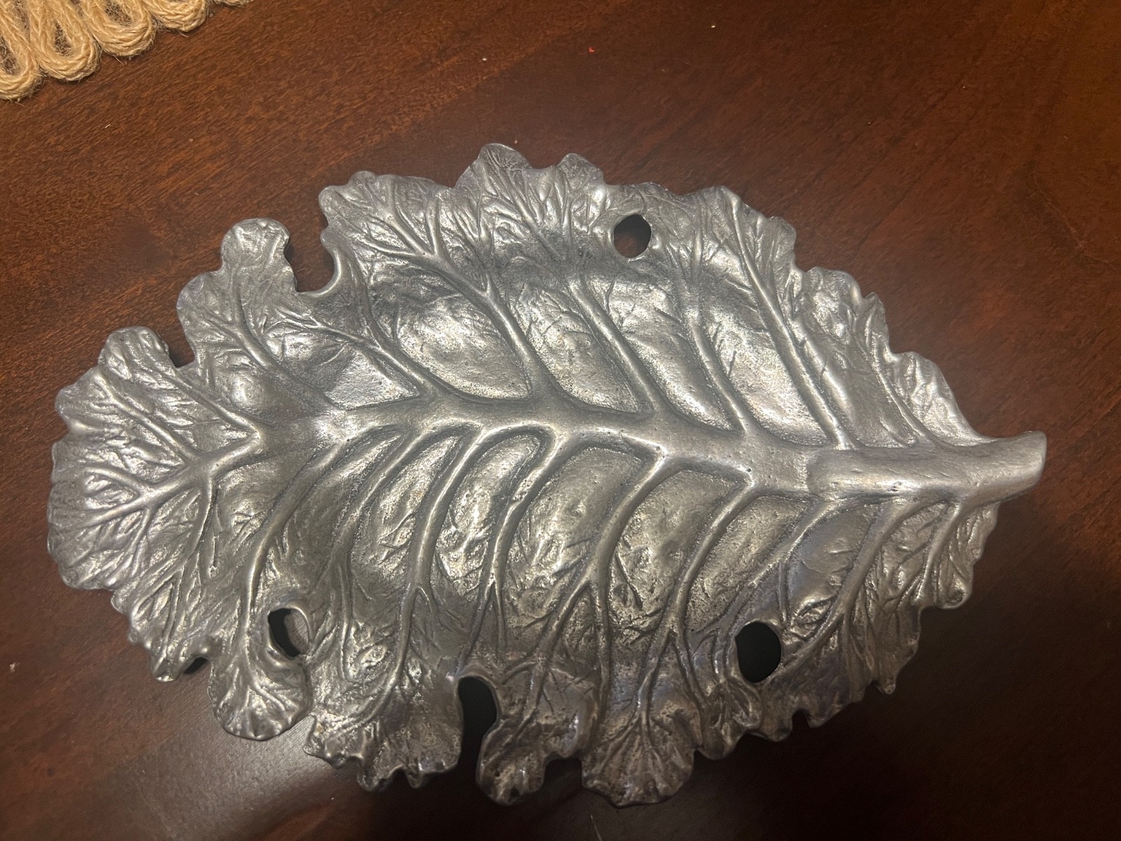 Vintage Arthur Court Aluminum Bunny Rabbit Server & 8” Leaf Dish Plate Signed