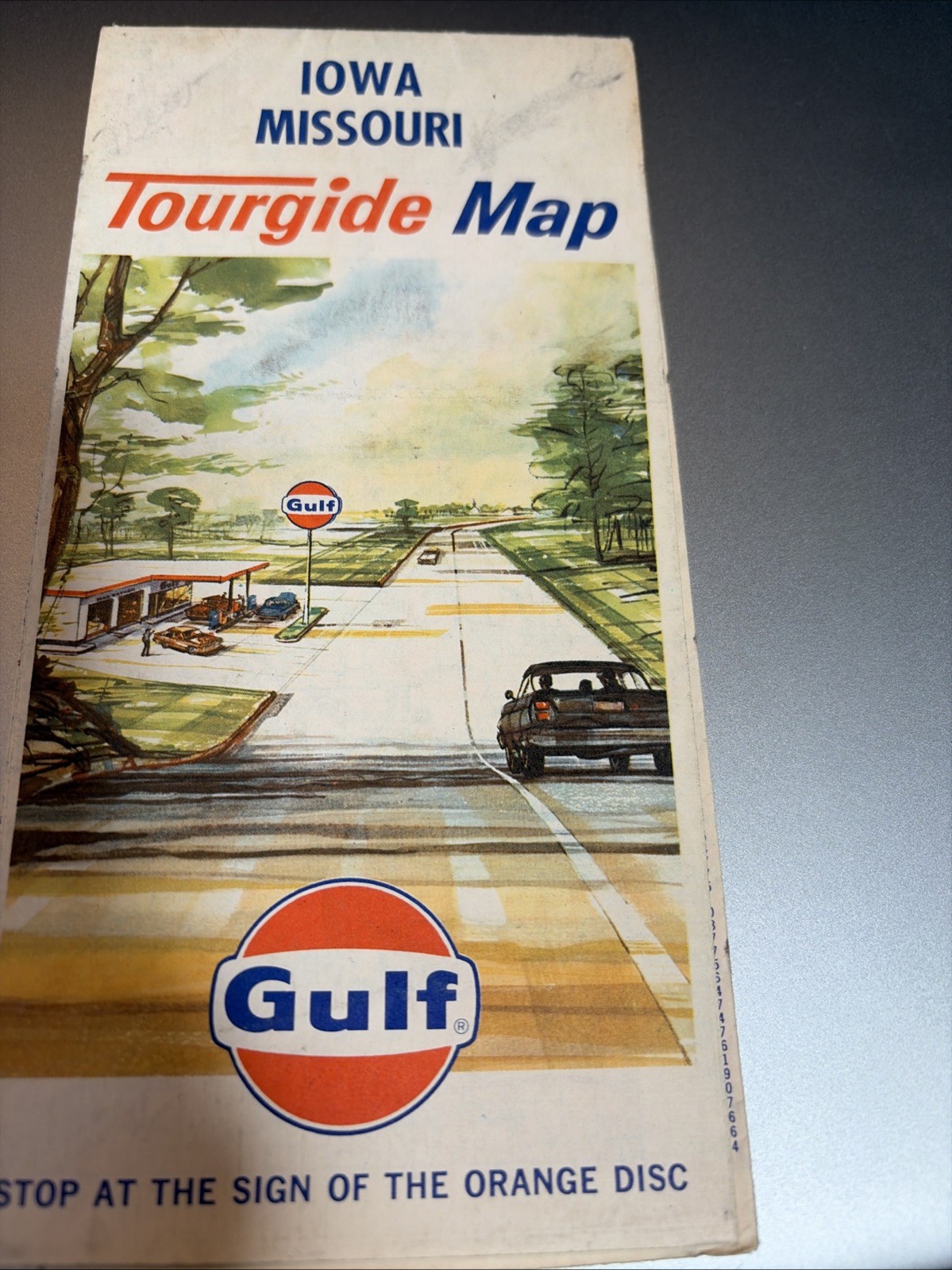 1967 GULF Tourgide Map Iowa, Missouri