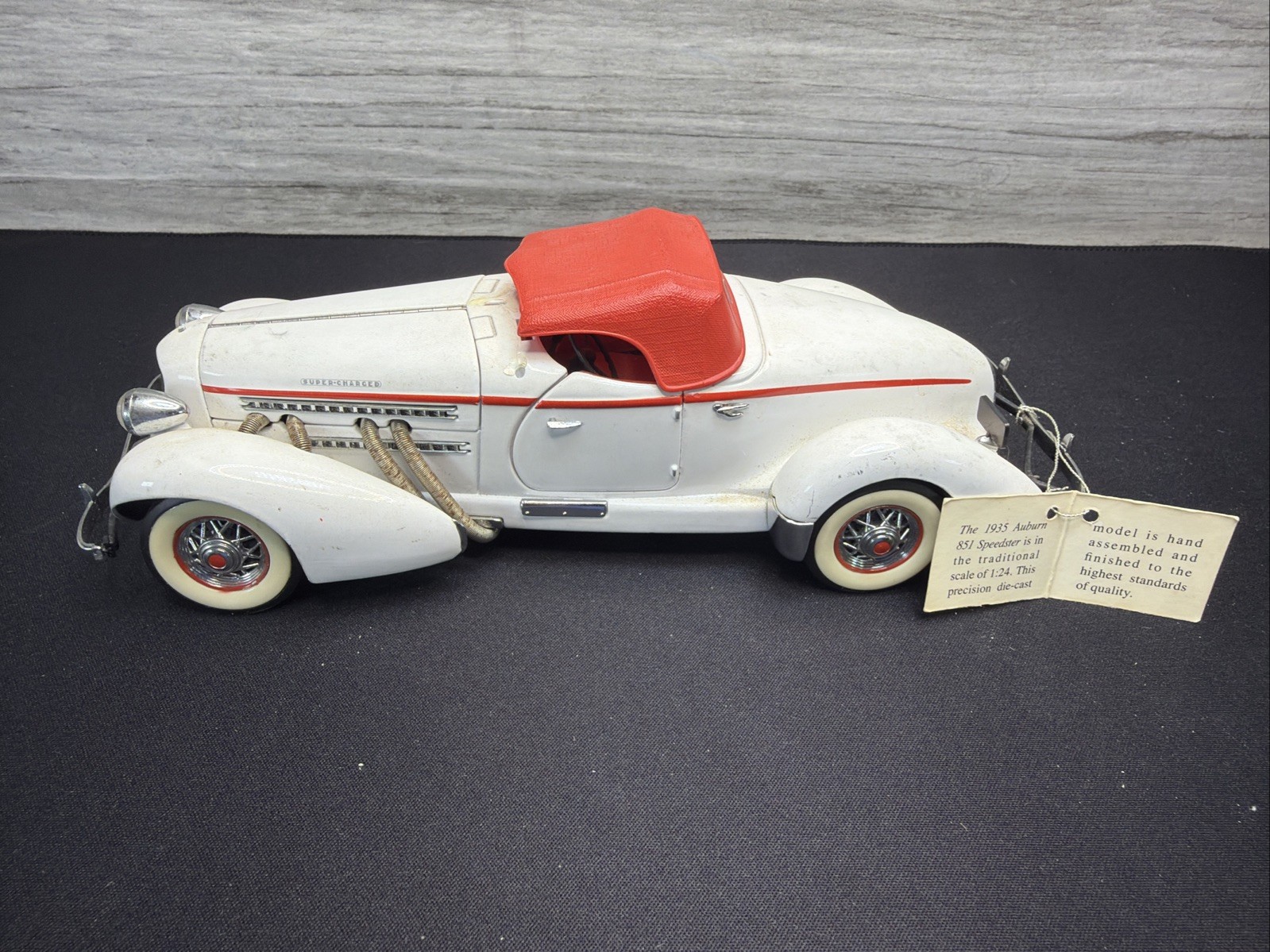 The Franklin Mint 1935 Auburn 851 Speedster  1:24 Scale White BARN FIND REPAIR