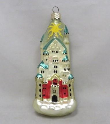 Vintage Schloss NEUSCHWANSTEIN Castle Blown Glass Christmas ORNAMENT Germany