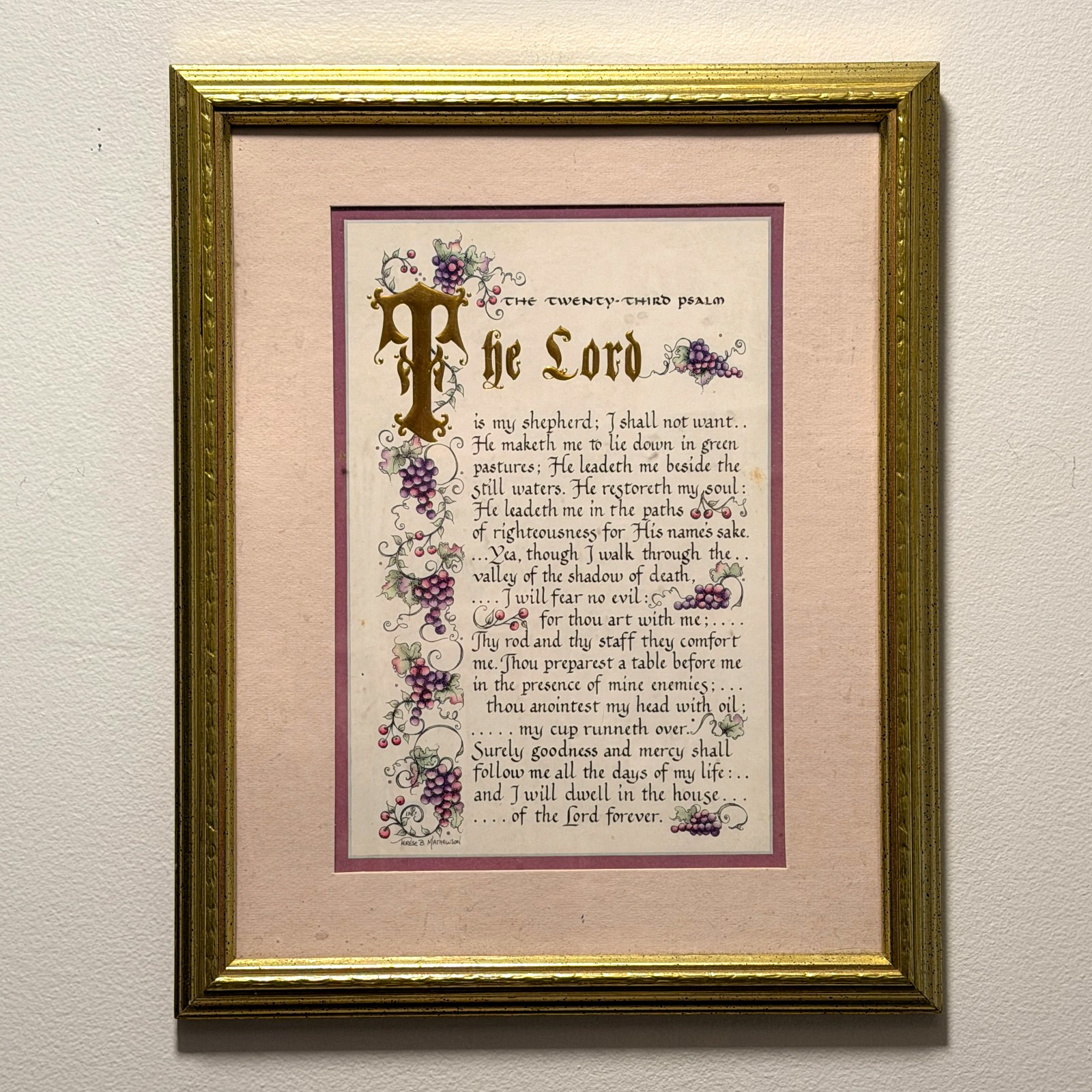 Vintage 1987 Psalm 23 The Lord Is My Shepherd Framed Christian Wall Art Vintage 1987 Psalm 23 The Lord Is My Shepherd Framed Christian Wall Art