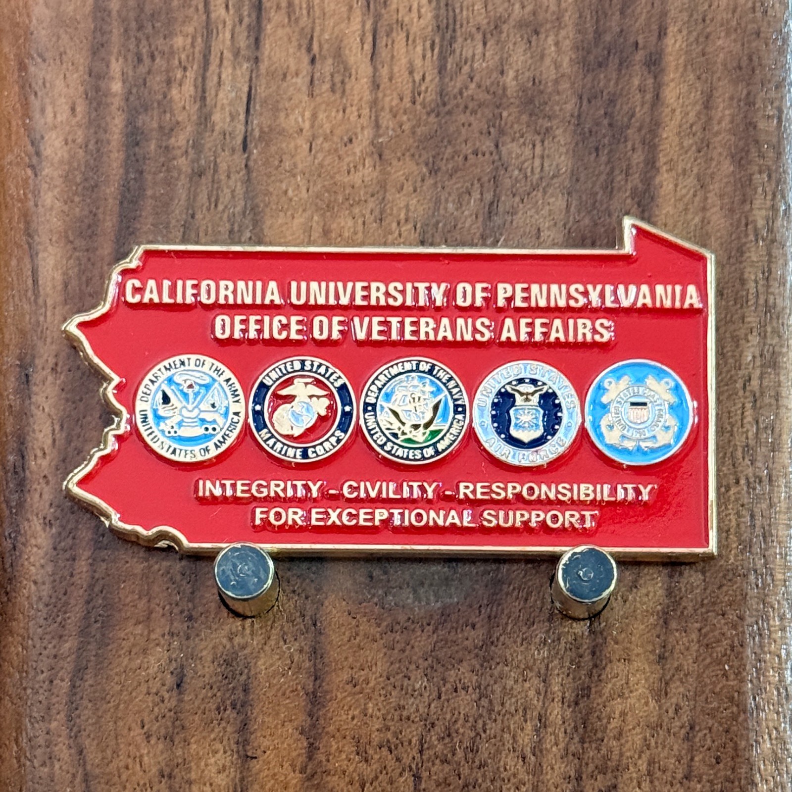 California University of PA Veterans Affairs Double Sided Challenge Coin  W#33