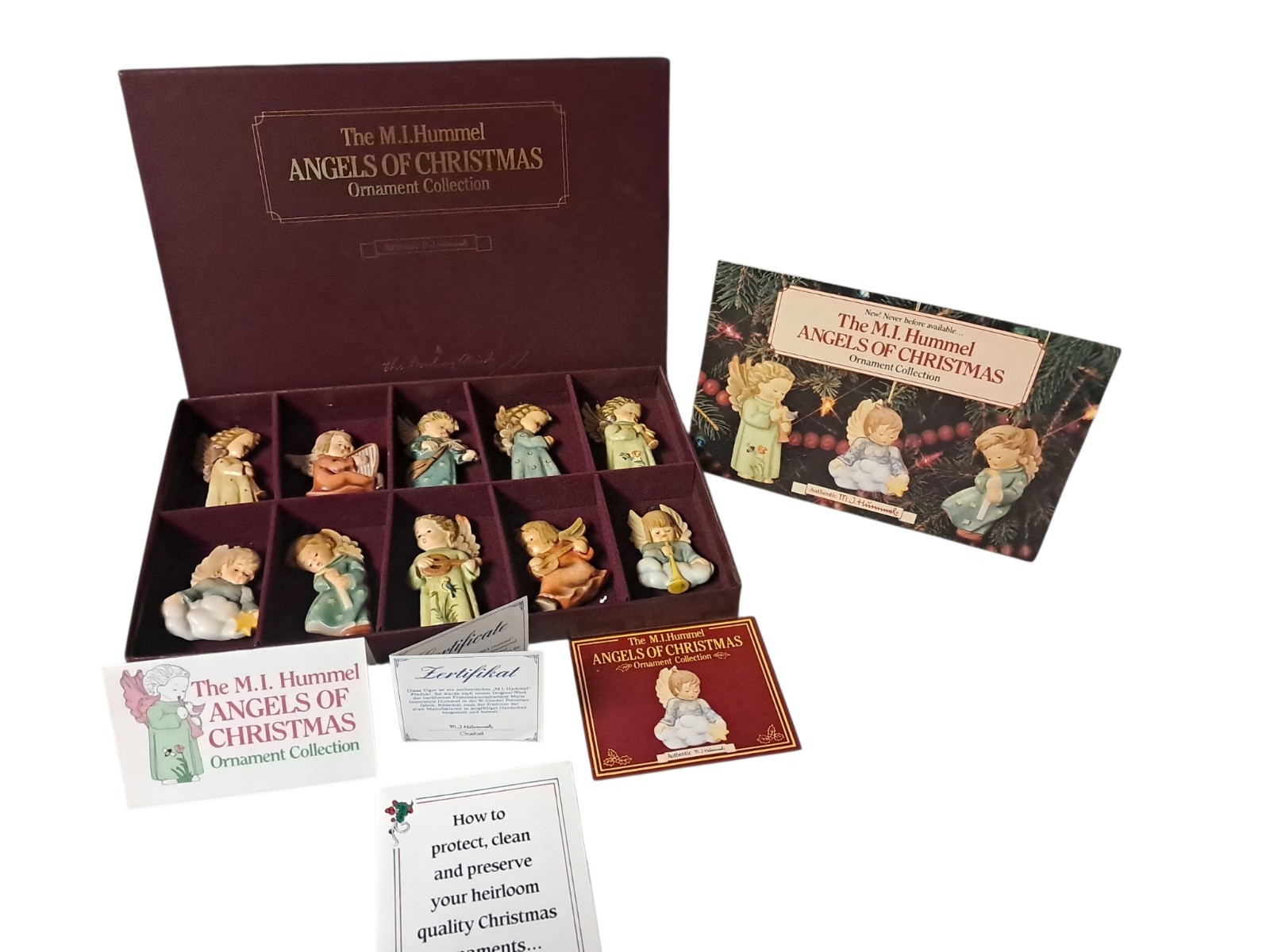 The M.I. Hummel Angels Of Christmas Ornament Collection By Danbury 1989 10 piece The M.I. Hummel Angels Of Christmas Ornament Collection By Danbury 1989 10 piece