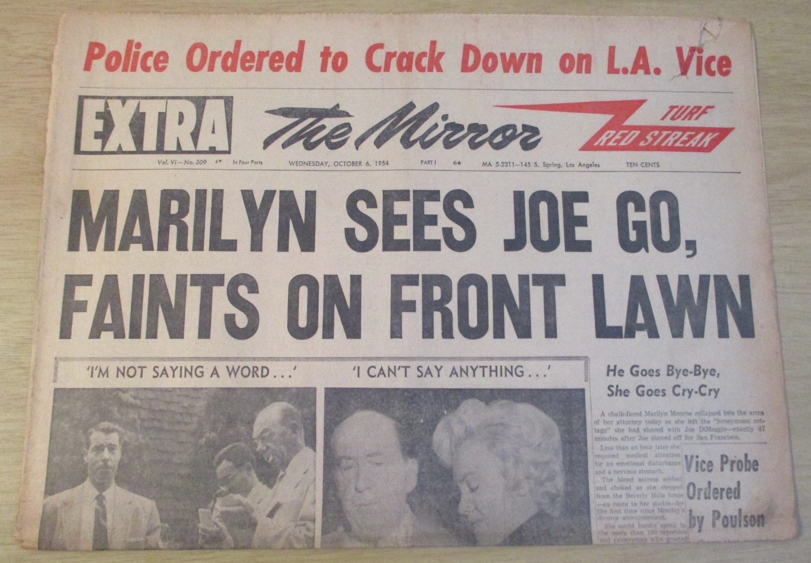VTG OCT 6, 1954 'THE MIRROR' Newspaper~