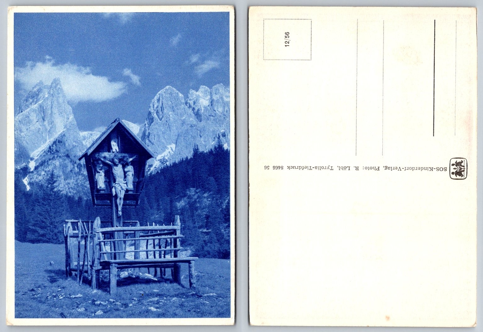 1956 Tyrol Alps Wayside Shrine Postcard R. Löbl Photo SOS Kinderdorf Verlag 1956 Tyrol Alps Wayside Shrine Postcard R. Löbl Photo SOS Kinderdorf Verlag