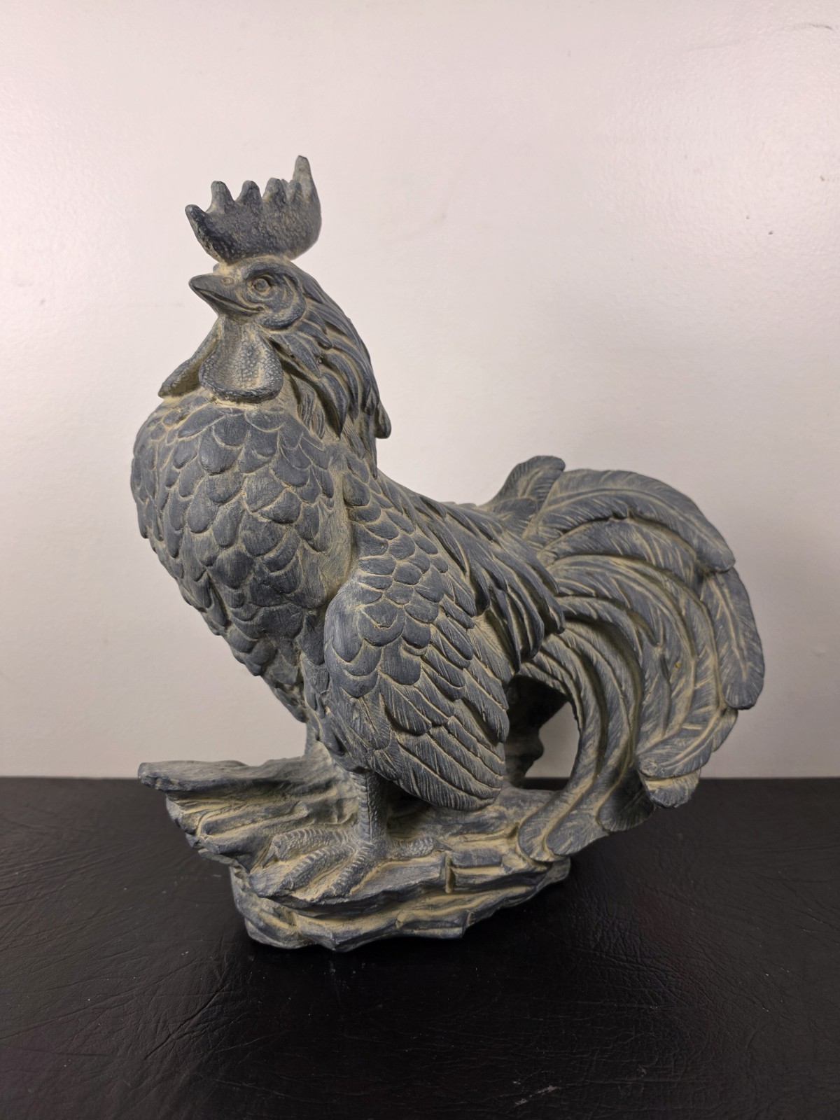 Vtg Rooster Farmhouse Carved Resin Driftwood Kitchen Decor Folk Cottagecore