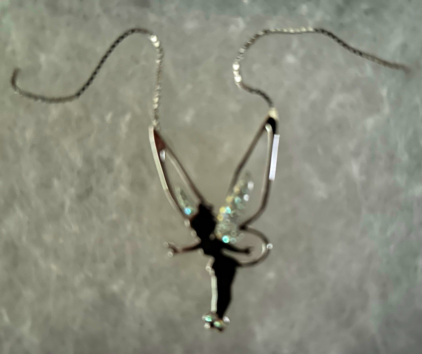 Swarovski Disney Tinker Bell Character Theme Crystal Silver Necklace
