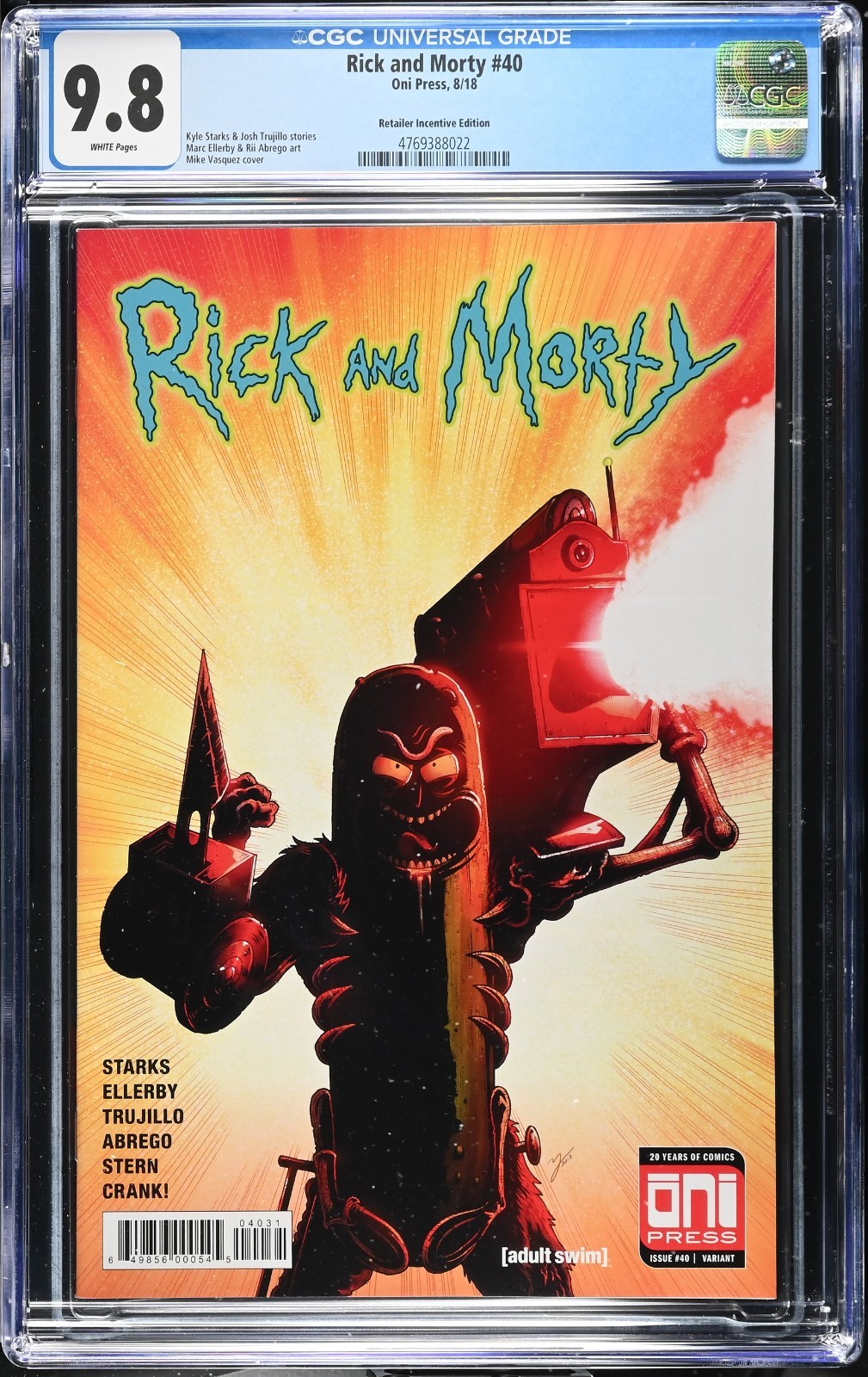 Rick and Morty #40 CGC 9.8 Retailer Incentive Edition Mike Vasquez Cover Variant