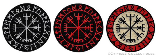 LOT THREE VIKING COMPASS PATCH Vegvisir IRON-ON EMBROIDERED ICELANDIC NORSE RUNE LOT THREE VIKING COMPASS PATCH Vegvisir IRON-ON EMBROIDERED ICELANDIC NORSE RUNE