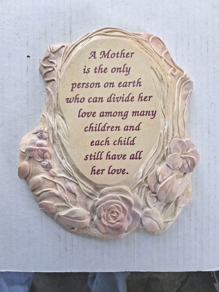 Mother Plaque Handpainted Ceramic Chalkware Rose Mom Poem 3D Wall Hanging Mother Plaque Handpainted Ceramic Chalkware Rose Mom Poem 3D Wall Hanging