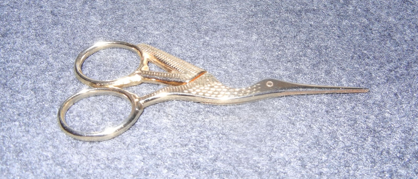 Gold Tone Stork Embroidery Scissors in Original Soft Plastic Case, 3 1/2 Gold Tone Stork Embroidery Scissors in Original Soft Plastic Case, 3 1/2