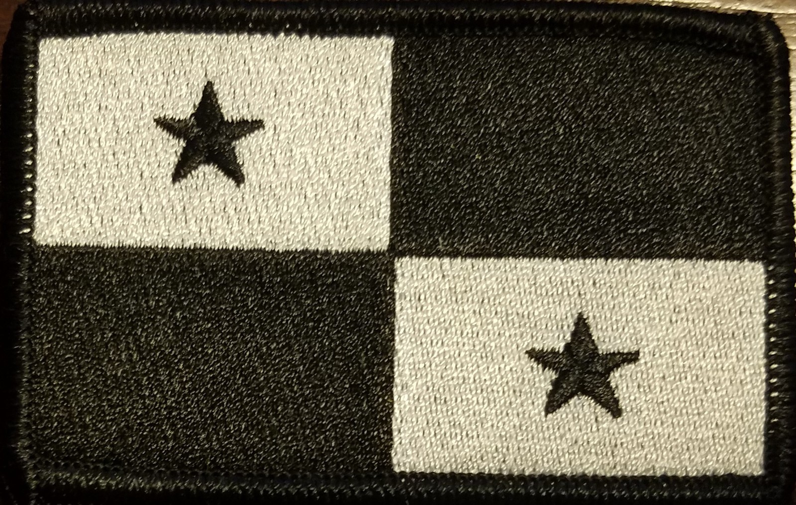 PANAMA Flag Iron-On Patch 3 x 2 Morale Tactical Travel Emblem Black Border