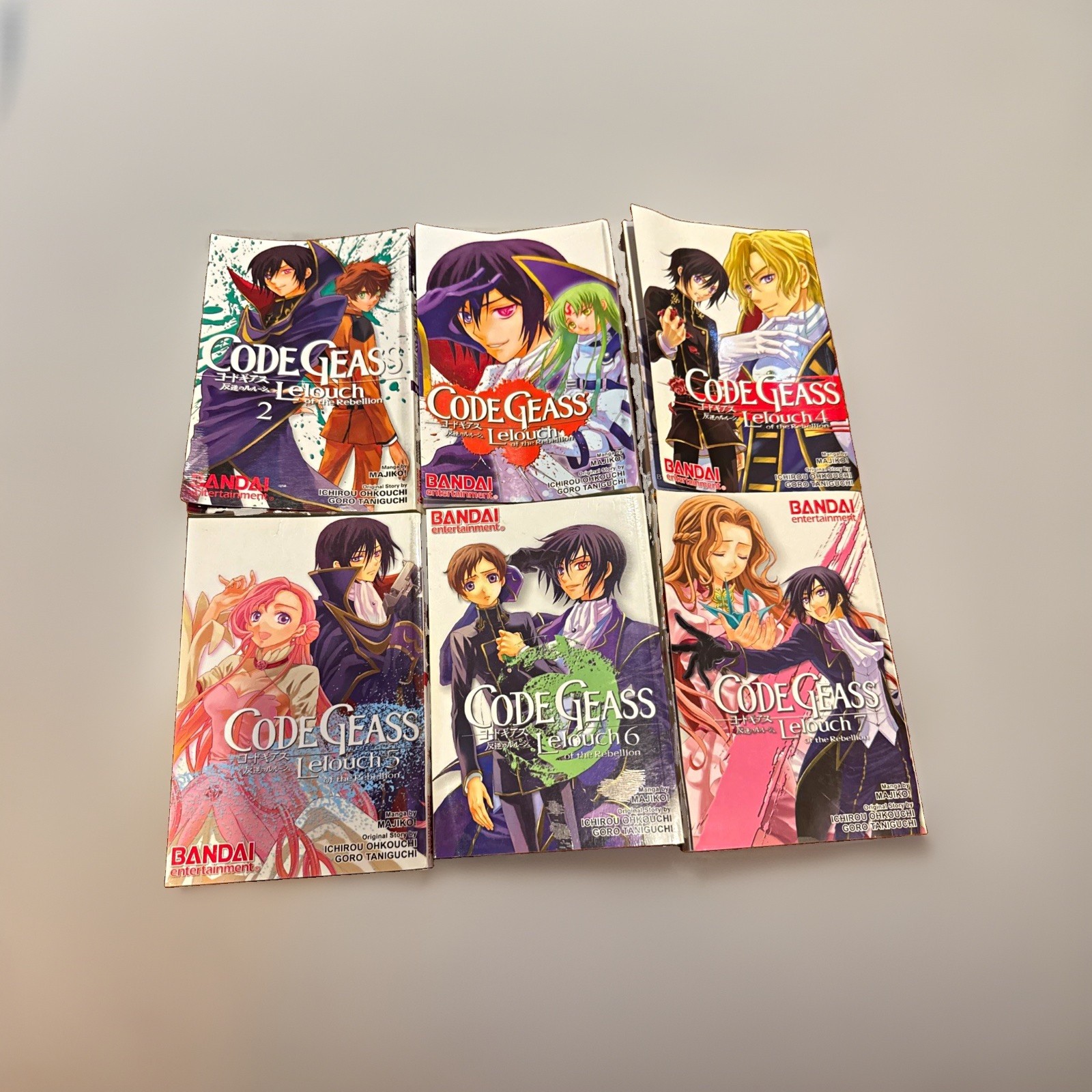 Rare Code Geass Lelouch of the Rebellion Vol 2 - 7 Manga 1st Edition lot/English