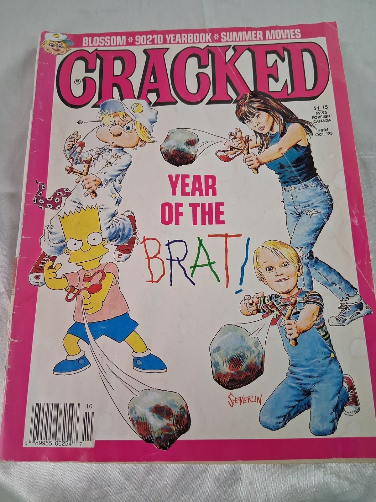 Vintage Oct. '93 Cracked Comic Magazine #284 Bart Simpson Nolan Ryan Vintage Oct. '93 Cracked Comic Magazine #284 Bart Simpson Nolan Ryan