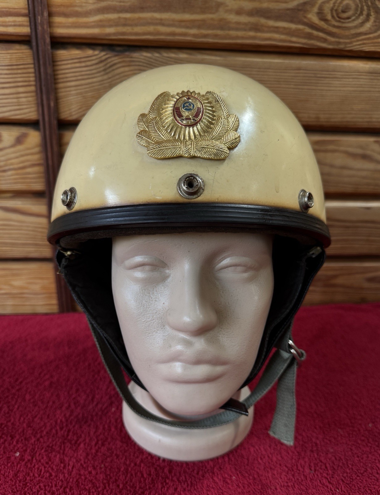 RARE Vintage USSR Soviet Traffic Police Motorcycle Helmet GAI MVD Cold War 