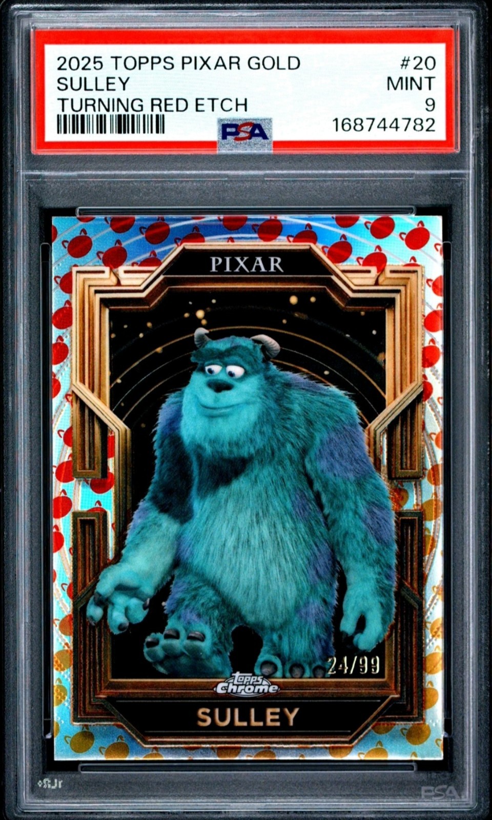 2025 SULLEY PSA 9 DISNEY TOPPS PIXAR GOLD TURNING RED ETCH MONSTERS INC #\'d /99 