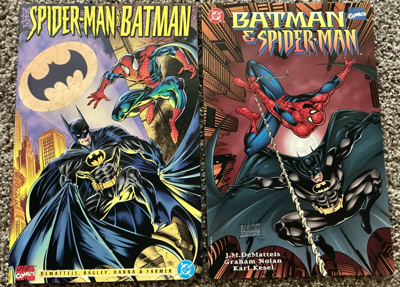 Batman Spider-Man 2 Comic LOT 1st Prints Joker Carnage DC Marvel Crossover 1990s