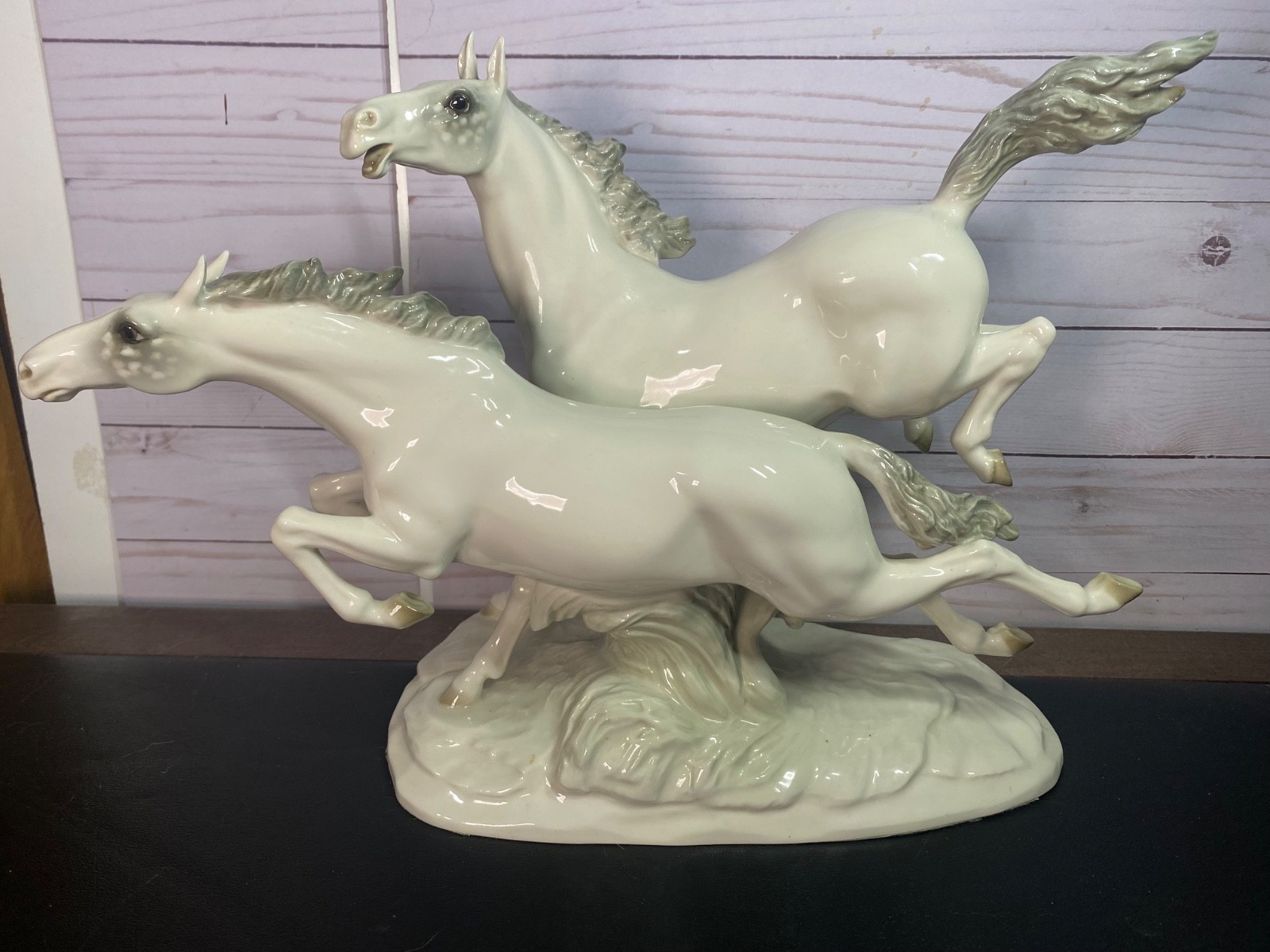 Large Hutschenreuther Figurine Freedom Galloping Pair of Horses by MH Fritz 16”