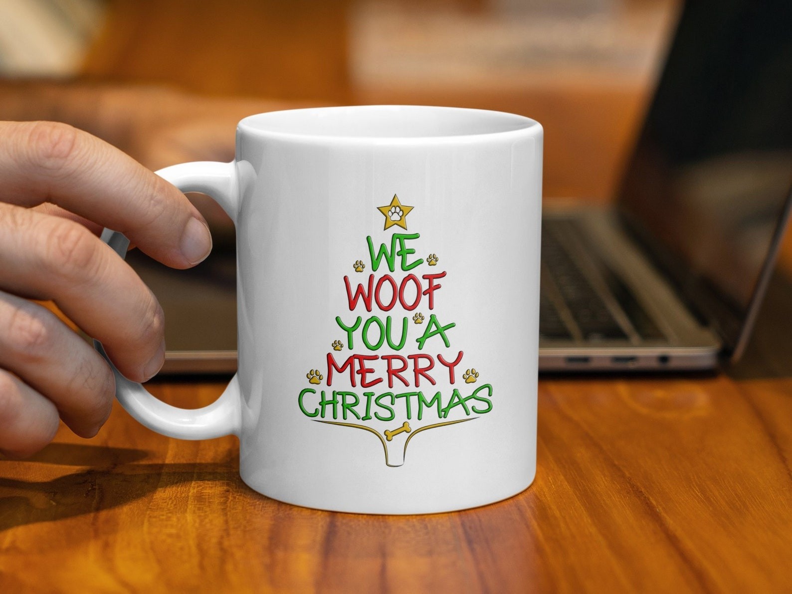 We Woof You A Merry Christmas Ceramic 11 0z Mug Coffee Hot Chocolate Holiday Gif We Woof You A Merry Christmas Ceramic 11 0z Mug Coffee Hot Chocolate Holiday Gif