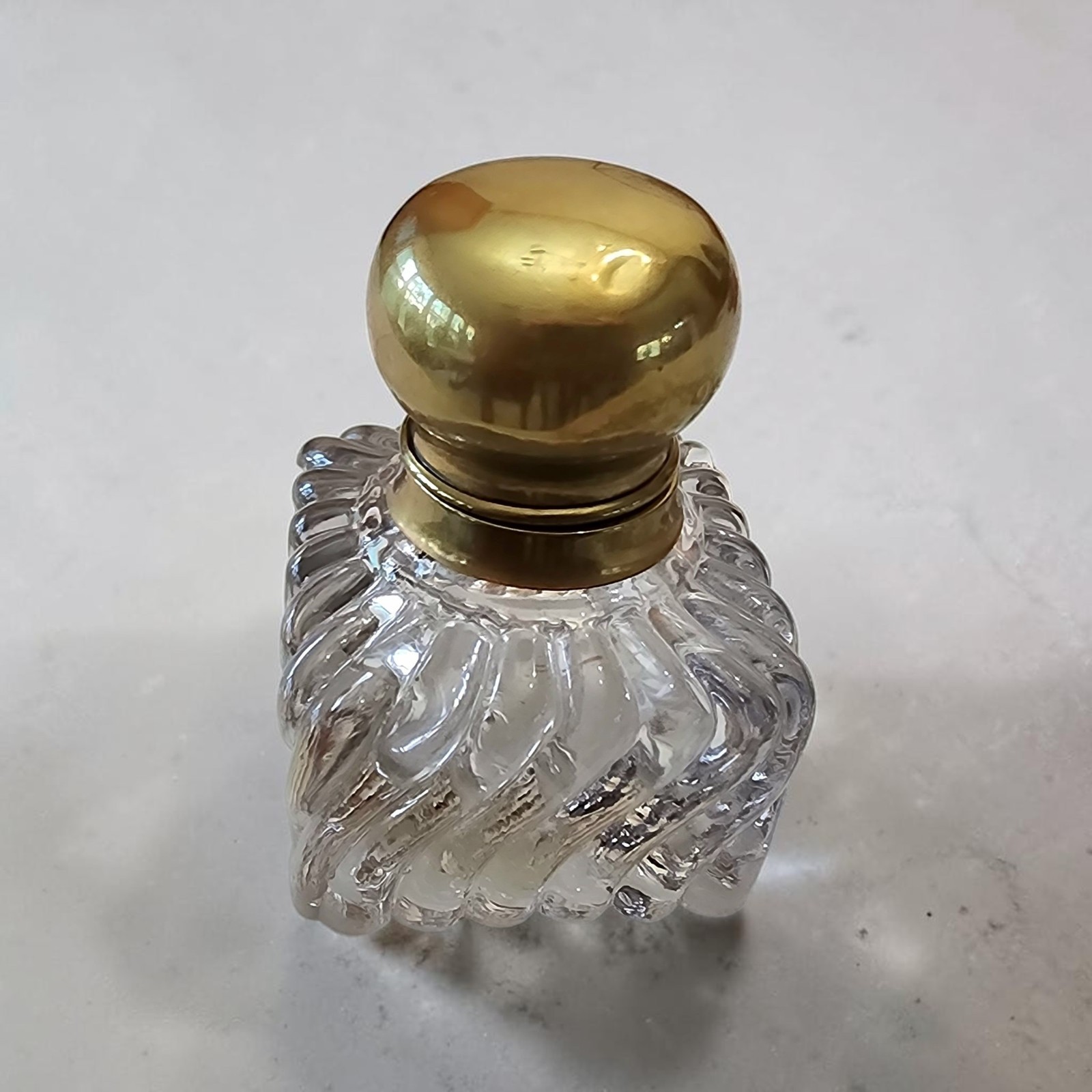 Crystal Inkwell Brass Hinged Top Baccarat French Art Noveau Crystal Inkwell Brass Hinged Top Baccarat French Art Noveau