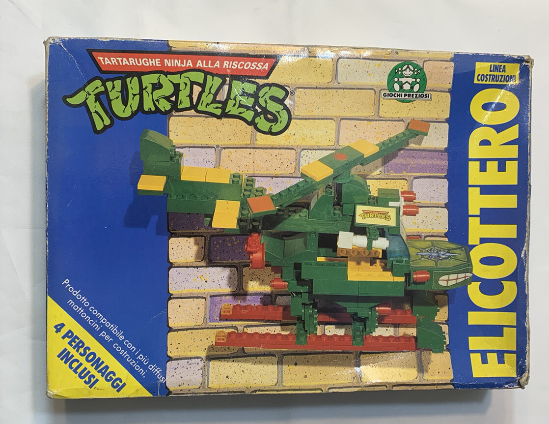 Vintage TEENAGE MUTANT NINJA TURTLES TMNT Copter Figures Lego Import 1989 GIG