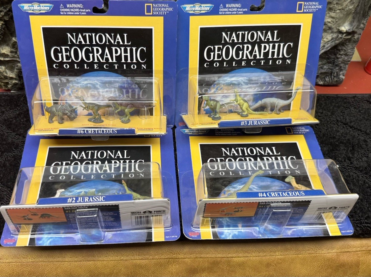 Micro Machines National Geographic Collection dinosaurs sets #2 #3, #4,and #6