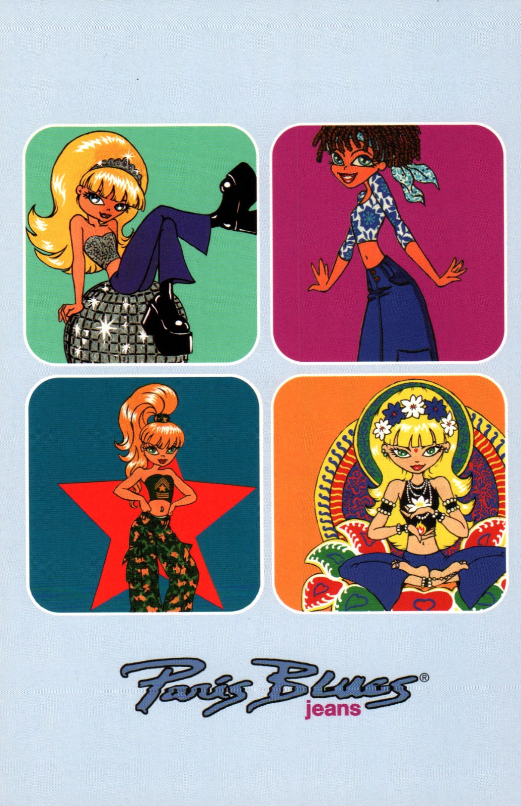 Paris Blues Jeans Advertising Postcard