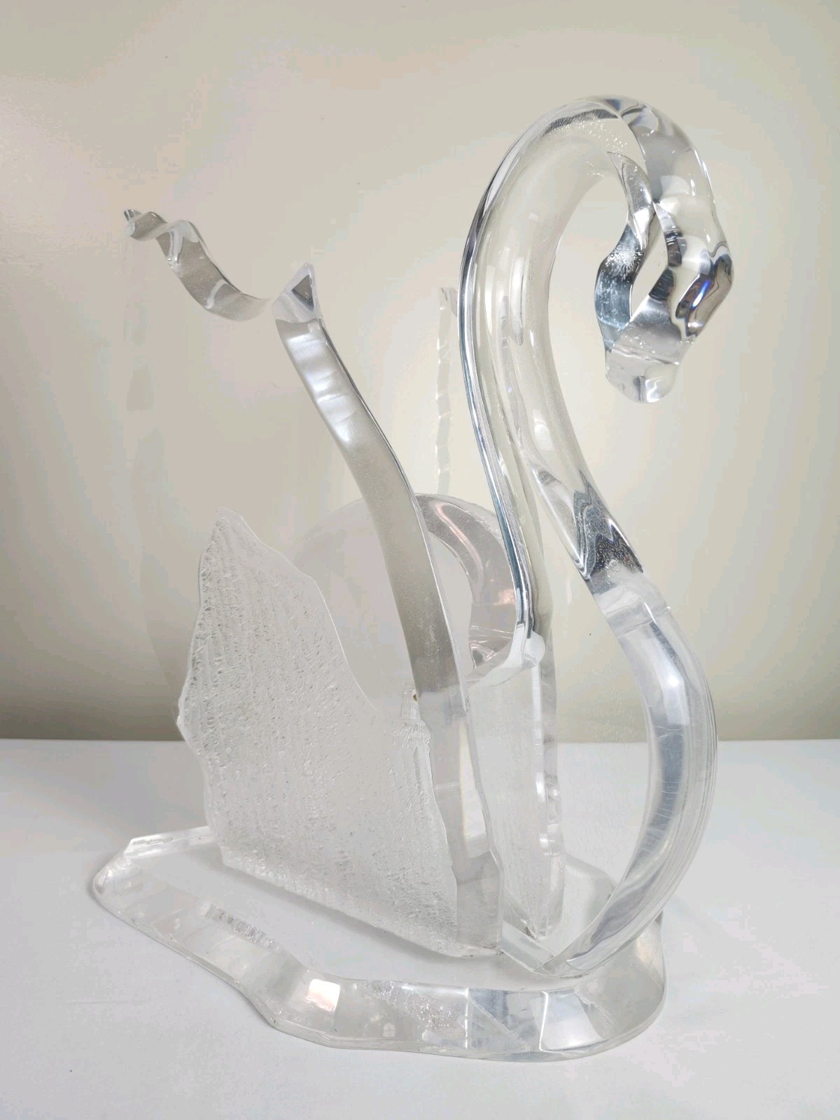 Large Vintage 1994 Acrylicore Handmade Lucite Acrylic Swan Sculpture 19 Large Vintage 1994 Acrylicore Handmade Lucite Acrylic Swan Sculpture 19