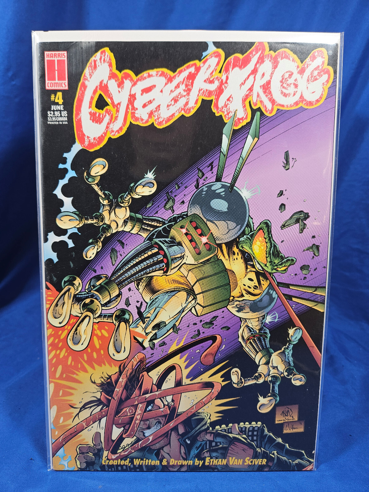 Harris Comics - Cyberfrog 4 FN/VF 7.0 Ethan Van Sciver 1st Printing 1996 Harris Comics - Cyberfrog 4 FN/VF 7.0 Ethan Van Sciver 1st Printing 1996