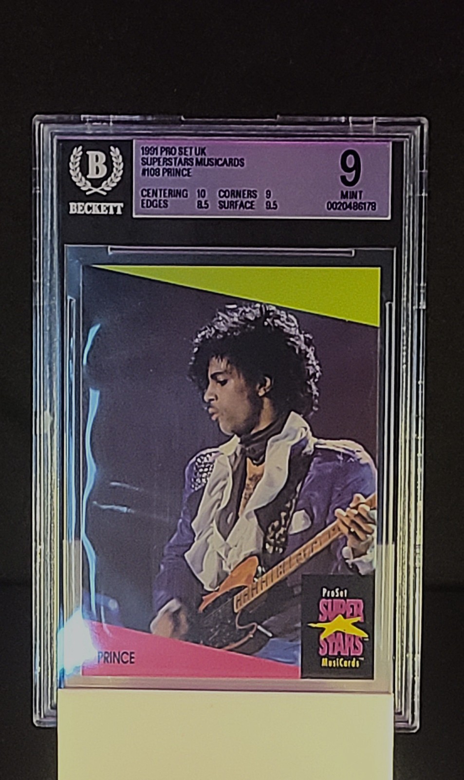 1991 Pro Set SuperStars MusiCards #108 PRINCE – Iconic Music Legend Beckett 9 1991 Pro Set SuperStars MusiCards #108 PRINCE – Iconic Music Legend Beckett 9