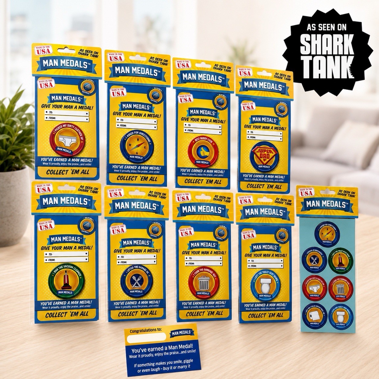 Man Medals As Seen On Shark Tank Product Funny Refrigerator Magnet Lot Of 10 Dad