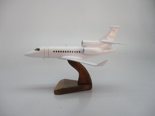 Dassault Falcon 900LX Aircraft Desktop Mahogany Kiln Dried Wood Model Small New