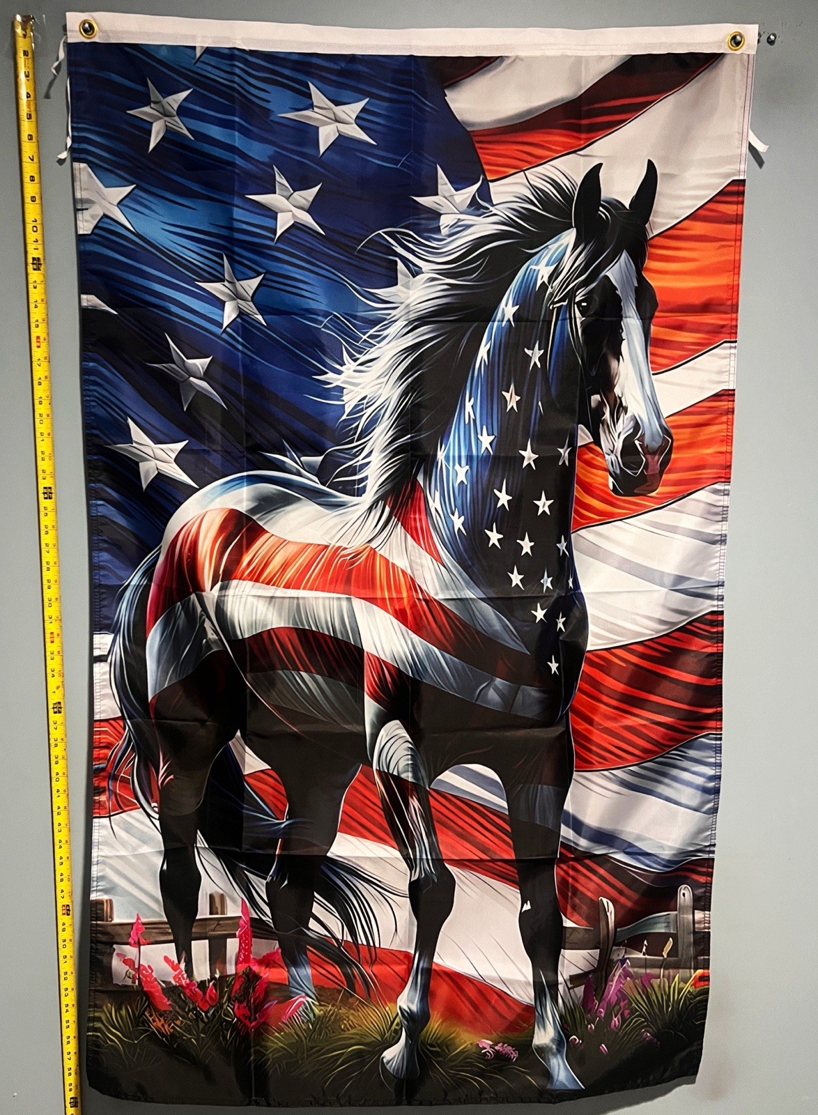 AMERICAN HORSE FLAG  USA SELLER Stars And Stripes Freedom Sign 3x5’