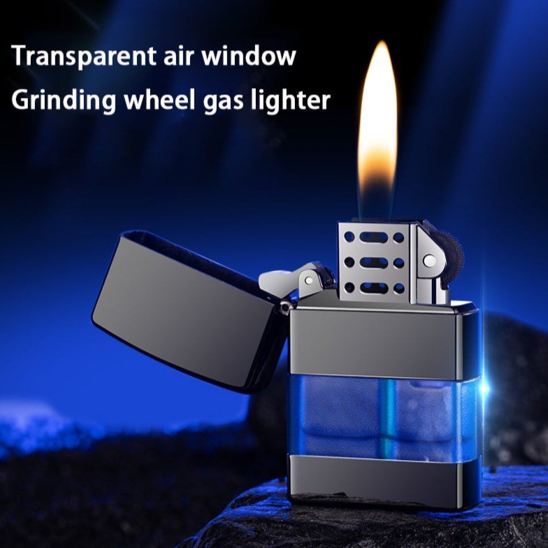 Vintage-Inspired Heavy-Duty Butane Soft Flame Lighter with See-Thru Window Vintage-Inspired Heavy-Duty Butane Soft Flame Lighter with See-Thru Window